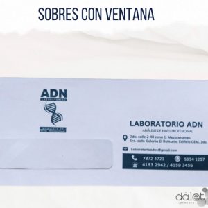 SOBRE CON VENTANA tamaño oficio 1 color