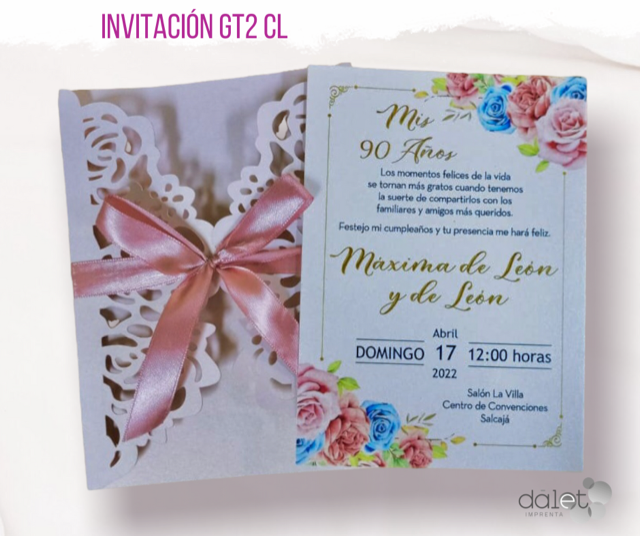 INVITACION GT2 DOBLE CON REALCE - Imagen 2