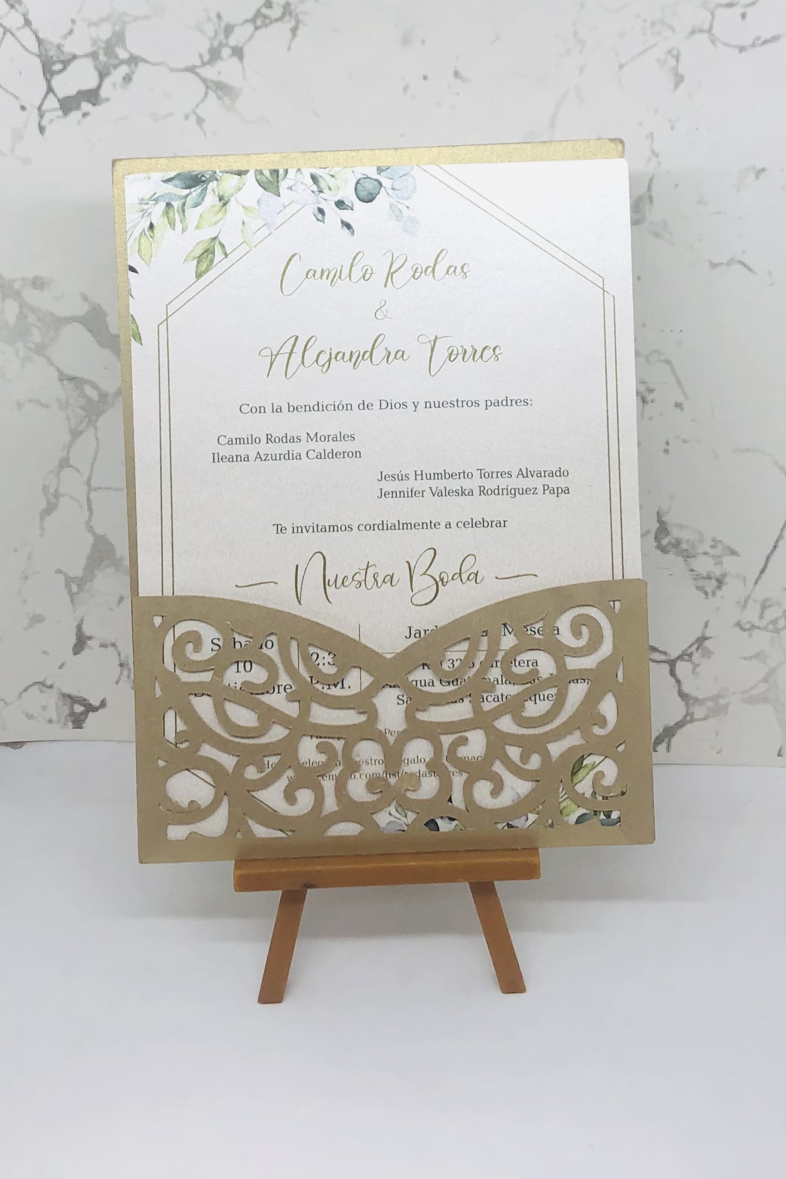 INVITACION GT1CL MEDIO SOBRE BODA IMPRESIÓN UN LADO - Imagen 4