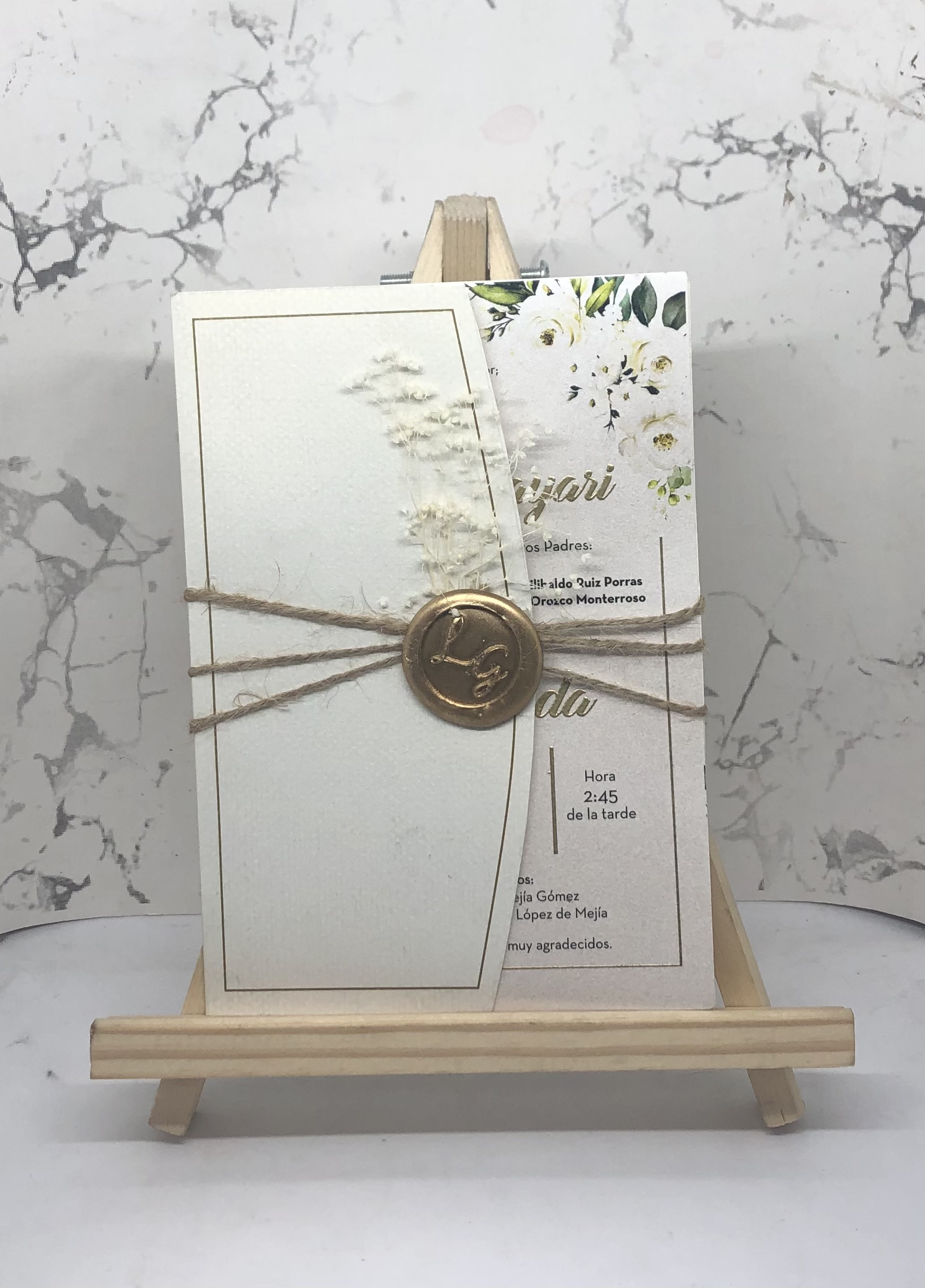 INVITACION GT2CL Medio Sobre, con sello tipo lacre