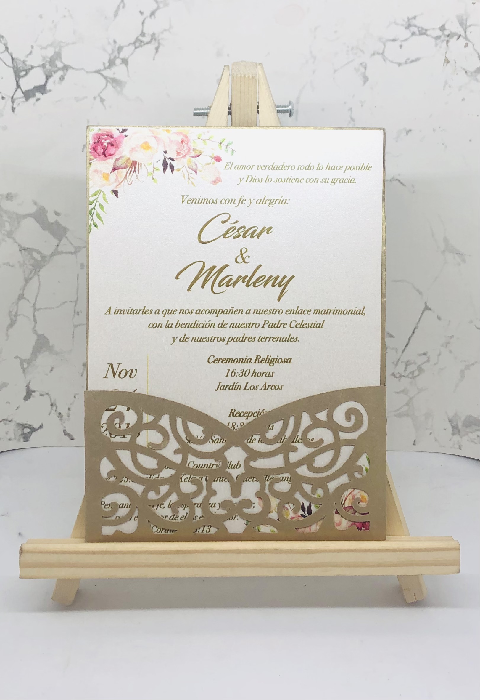 INVITACION GT1CL MEDIO SOBRE BODA IMPRESIÓN UN LADO - Imagen 6