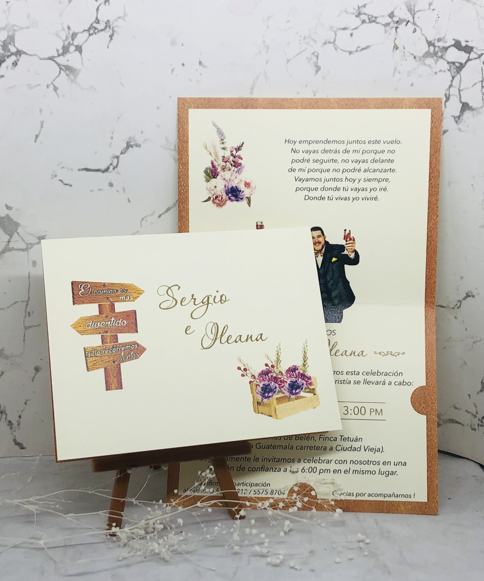 INVITACIONES D4 DOBLES PARA BODA